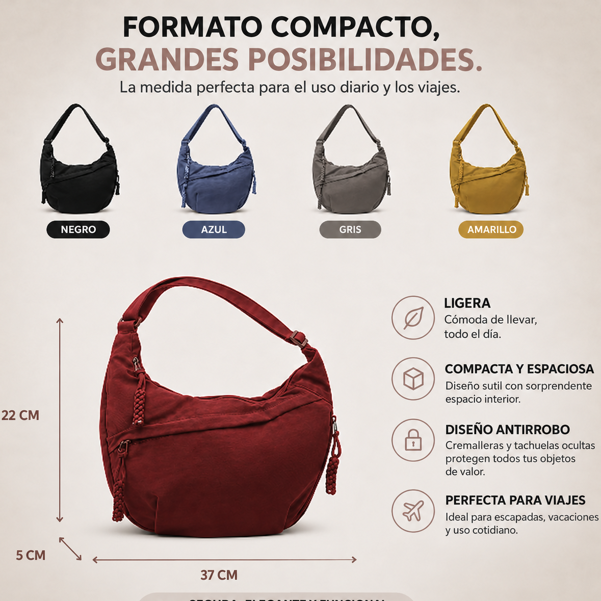 Grazia | Bolso azul para el hombro
