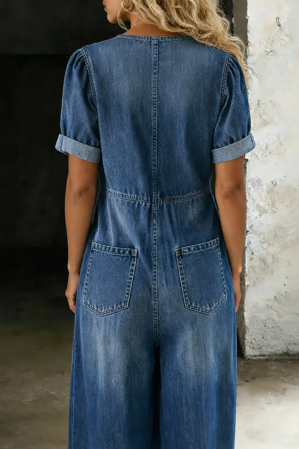 Maya™ | Mono denim con escote en V