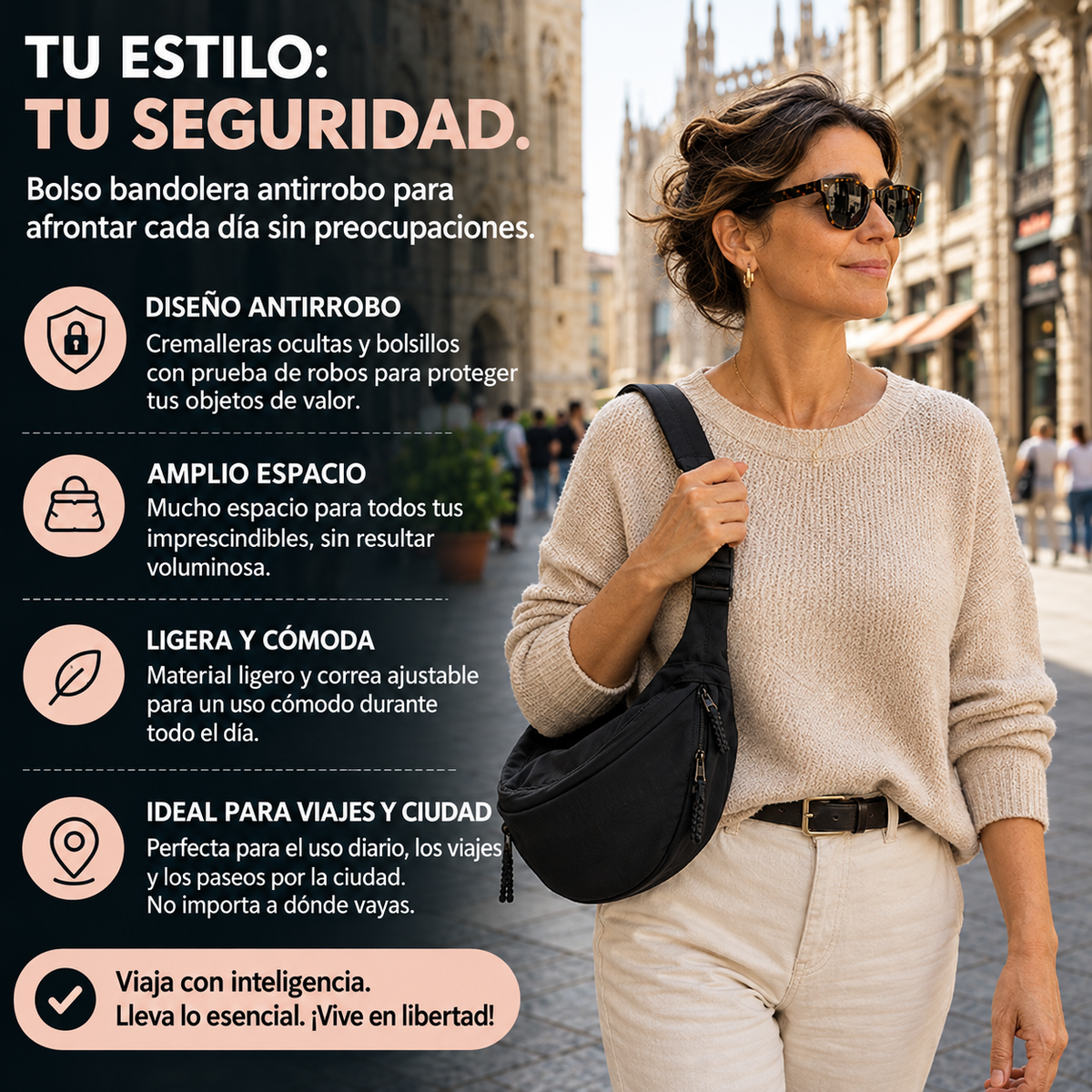 Paola | Bolso de hombro negro