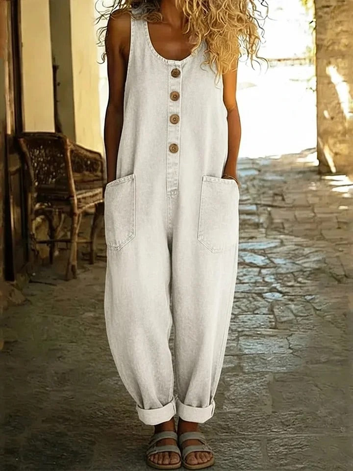 Ruth™ | Peto de denim de algodón lavado vintage